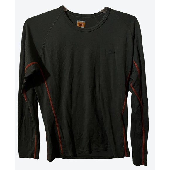 Icebreaker Bodyfit 200 Men's Small Long Sleeve Crew Neck Sage Green Baselayer Sh - Picture 1 of 5